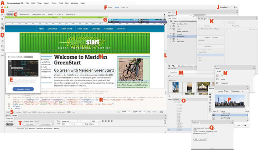 Dreamweaver Interface